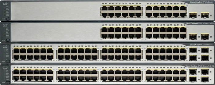Cisco Catalyst 3750 V2 IP Base Rackmount Managed Stacking Switch, 24x RJ-45, 2x SFP