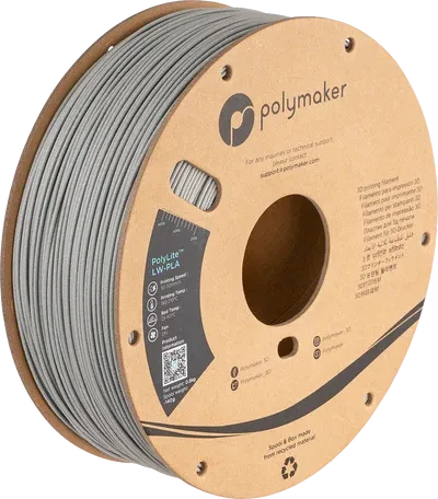 Polymaker PolyLite LW-PLA, schwarz, Spule, 1.75mm, 800g