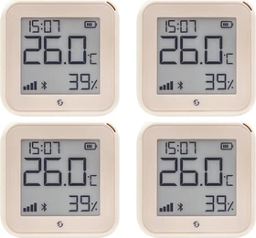 Shelly H&T Gen3, Ivory, Temperatur-/Feuchtigkeitssensor, 4er-Pack