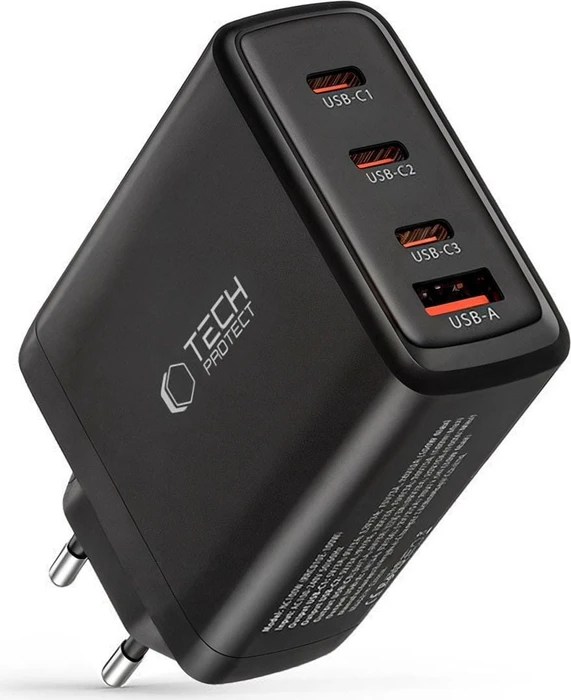 Tech-Protect NC100W Wall Charger 4-Port PD 100W schwarz