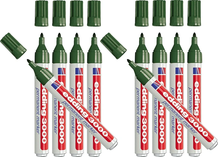 edding 3000 Permanentmarker olivgrün, 10er-Pack