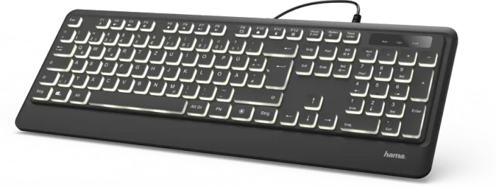 Hama KC-550 beleuchtete Tastatur, schwarz, USB, DE