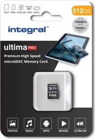 Integral Premium High Speed R100/W50 512GB, UHS-I U3, A1, Class 10