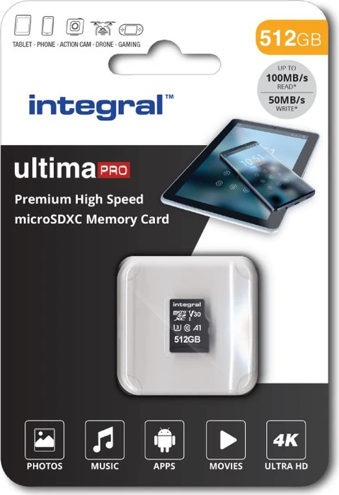 Integral Premium High Speed, microSD UHS-I U3, A1, V30