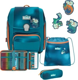 Scout Genius Exklusiv Superflash Seadragon Schultaschen-Set, 4-tlg.