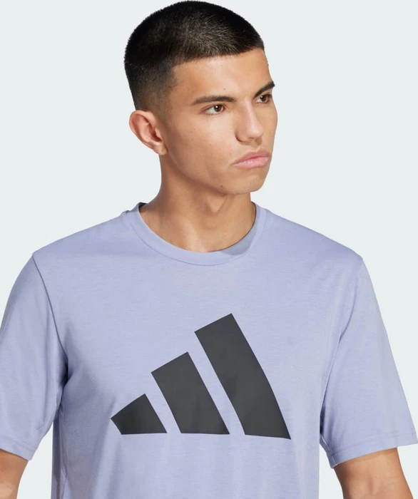 adidas Train Essentials Feelready Logo Training Funktionsshirt kurzarm silver violet/black (Herren)