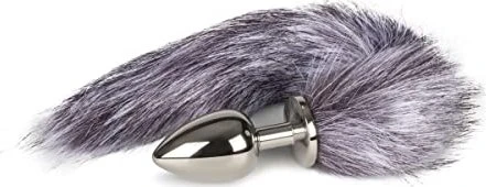 EasyToys Fox Tail Plug grau/silber