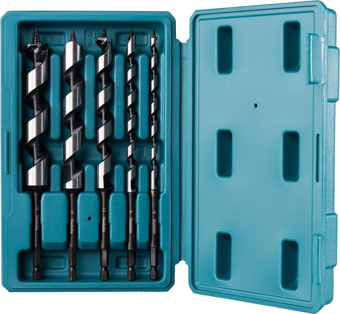 Makita Schlangenbohrer-Sortiment inkl. Werkzeugbox, 5-tlg.