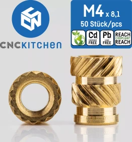 CNC Kitchen Gewindeinsatz M4 Standard, 50er-Pack