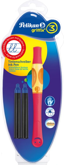 Pelikan griffix 3 Tintenroller (Patrone) cherry, Linkshänder, Blister