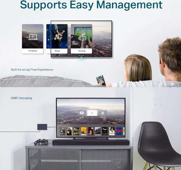 TP-Link TL-SG605E Desktop Gigabit Smart Switch, 5x RJ-45