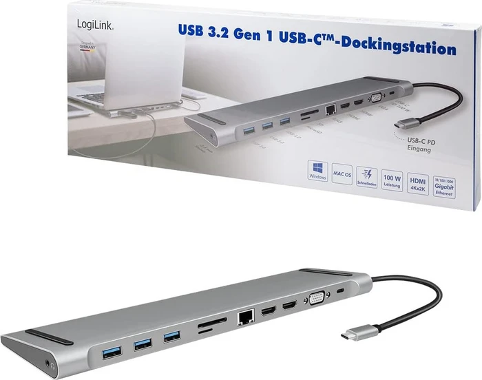 LogiLink USB 3.2 Gen 1 Dockingstation 11-Port, USB-C 3.0 [Stecker]