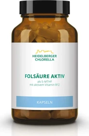 Heidelberger Chlorella Folsäure Aktiv + Vitamin B12 Aktiv Kapseln, 120 Stück