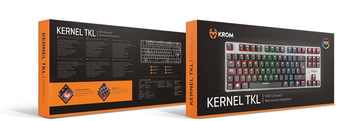 Krom Kernel TKL, LEDs RGB, grau/schwarz, Outemu Red, USB, ES