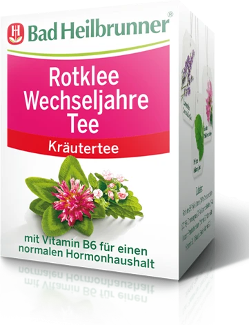 Bad Heilbrunner Rotklee Wechseljahre Tee Beutel, 8 Stück