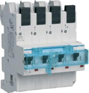 Hager SLS-Schalter 4 polig 3P+N E-Charakteristik 50A für Sammelschiene QuickConnect