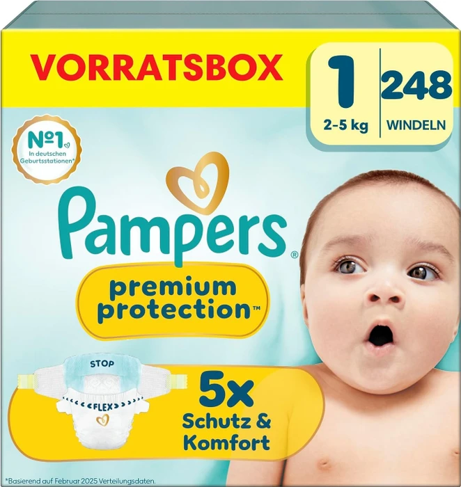 Pampers Premium Protection Gr.2 Einwegwindel, 4-8kg, 248 Stück