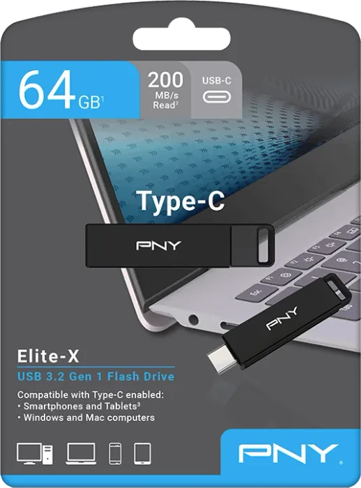 PNY Elite-X Type-C 64GB, USB-C, USB 3.2 Gen 1×1