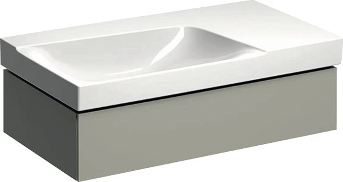 Geberit Xeno² Unterschrank für Waschtisch 88x22x46.2cm, 1 Schublade, Ablagefläche rechts, greige