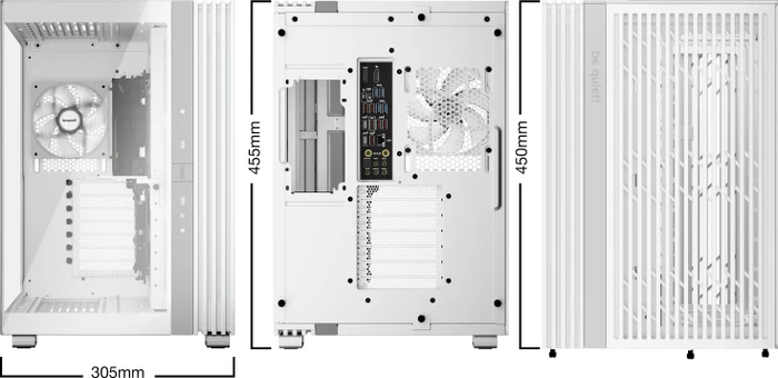 be quiet! Light Base 600 LX White, weiß, Glasfenster