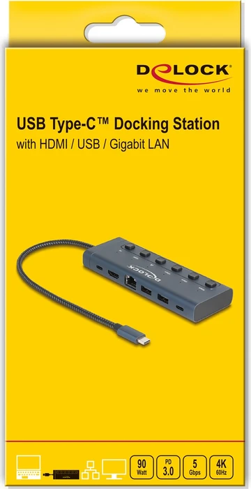 DeLOCK Dockingstation mit Schalter, USB-C 3.0 [Stecker]