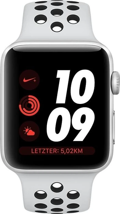 Apple Watch Nike+ Series 3 (GPS) Aluminium 42mm silber mit Sportarmband platinum-grau/schwarz