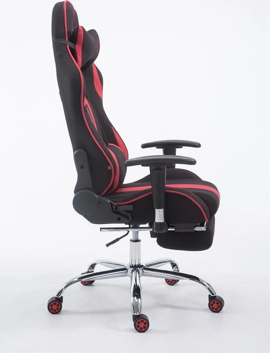 CLP Racing Limit Stoff Gamingstuhl mit Fußstütze, schwarz/rot