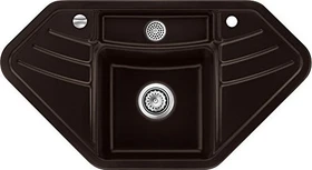systemceram Vega Eck Einbau Becken links mit Ablauffernbedienung siena