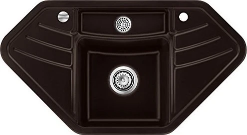 systemceram Vega Eck Einbau Becken links mit Ablauffernbedienung siena