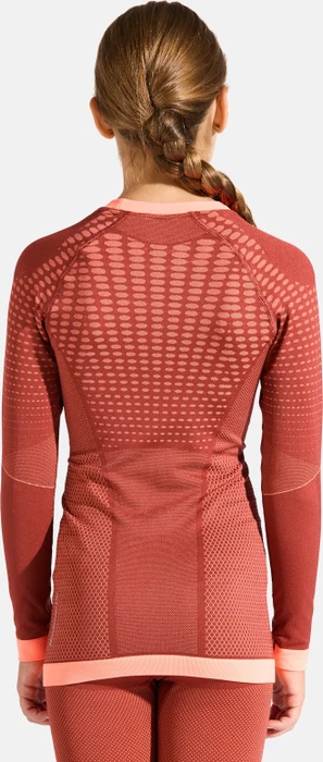 Odlo Performance Warm Funktionsshirt langarm spiced apple/live wire (Junior)