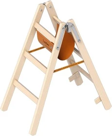 Layher Topic 1038 Holz 2-tlg. Stehleiter, 2x 3 Stufen