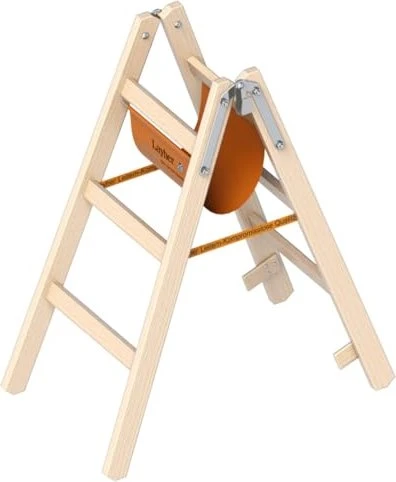 Layher Topic 1038 Holz 2-tlg. Stehleiter, 2x 3 Stufen