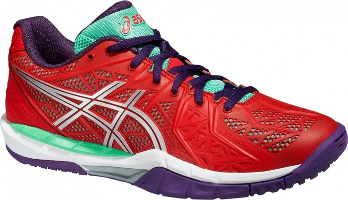 Asics Gel-Fireblast 2 Handballschuhe rot/violett/türkis (Damen)