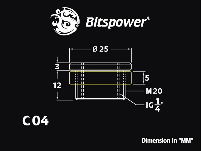 Bitspower Wasser-Einfüllöffnung glänzend schwarz G1/4"