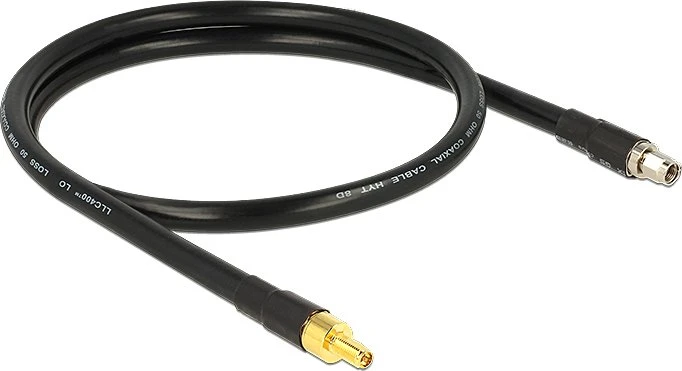 DeLOCK Antennenkabel RP-SMA Stecker/RP-SMA Buchse CFD400 LLC400, 1m, schwarz