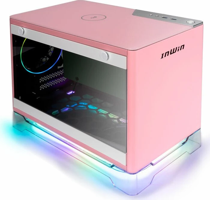 In Win A1 Plus pink, Glasfenster, Mini-ITX, 650W
