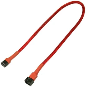 Nanoxia 3-Pin Verlängerung, sleeved, 30cm, rot (NX3PV30R)