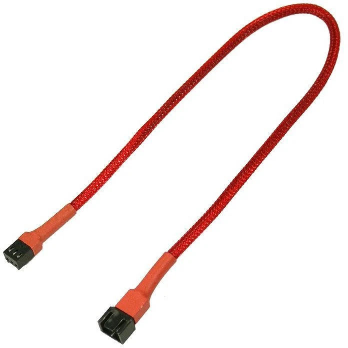 Nanoxia 3-Pin Verlängerung, sleeved, 30cm, rot