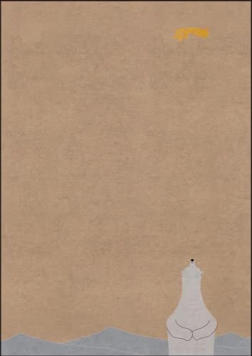 Sigel Weihnachtsmotiv Polar Bear with Shooting Star Kunstdruckpapier beige, A4, 100g/m², 25 Blatt