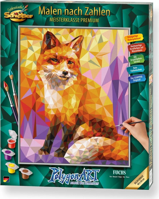 Schipper Arts & Crafts Malen nach Zahlen Polygon Art Fuchs
