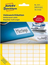 Avery-Zweckform Mini-Organisationsetiketten Sonderformat, 13x8mm, weiß, 27 Blatt (2646 Etiketten)