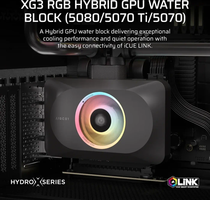Corsair iCUE LINK XG3 RGB Hybrider GPU Wasserkühler NVIDIA 5080/5070 Ti/5070