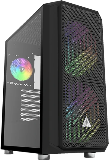 Montech Air X, schwarz, Glasfenster