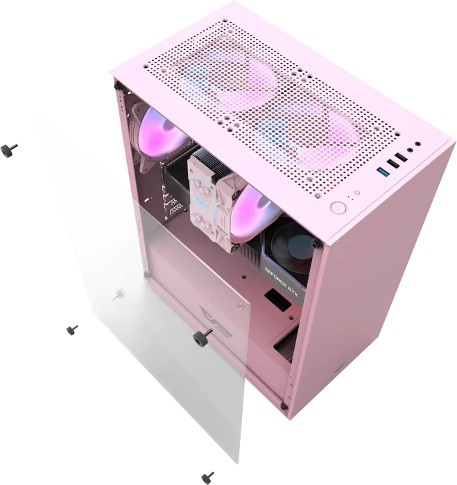 DarkFlash DK100 Pink, Glasfenster