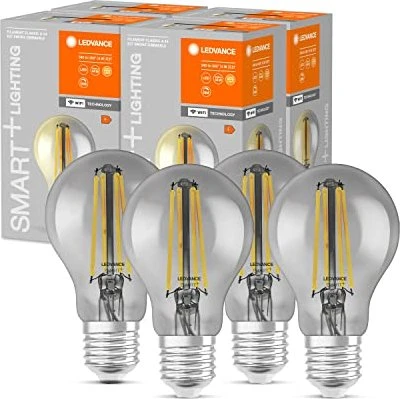 Osram Ledvance SMART+ WiFi Filament Classic A60 44 6W/825 E27, 4 Stück
