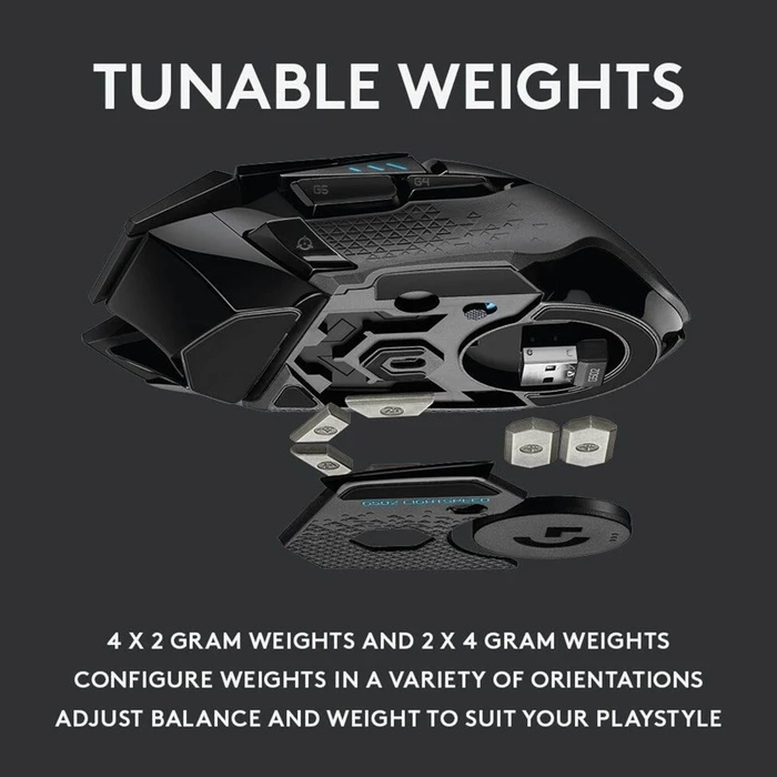 Logitech G502 Lightspeed Wireless Gaming Mouse, USB