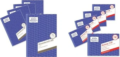 Avery-Zweckform Formularbuch, A6 quer, 80 Blatt, 5er-Pack