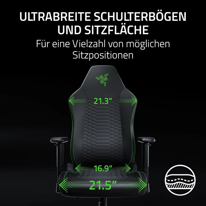 Razer Iskur V2 X NewGen Gamingstuhl, schwarz/grün