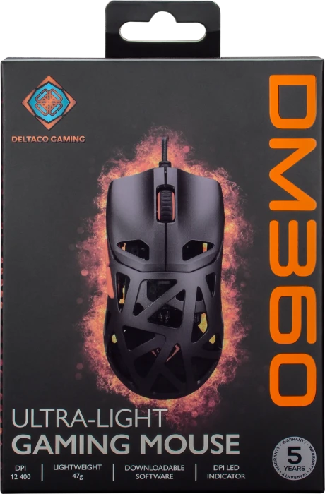 Deltaco DM360 Ultra-Lightweight Gaming Mouse schwarz, USB
