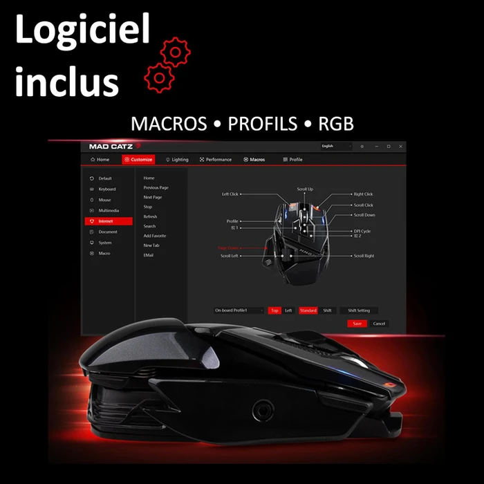 MadCatz M.M.O 7+ Wireless Gaming Mouse schwarz, USB
